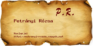 Petrányi Rózsa névjegykártya