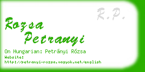 rozsa petranyi business card